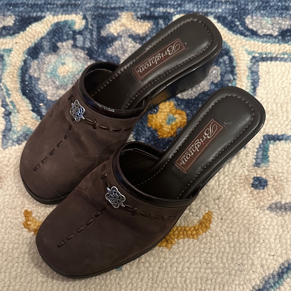 Brighton Brown Leather Mules